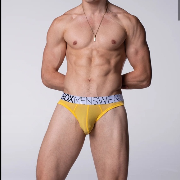 Box Menswear All Over mesh Briefs- Mellow Yellow M New - Picture 3 of 8